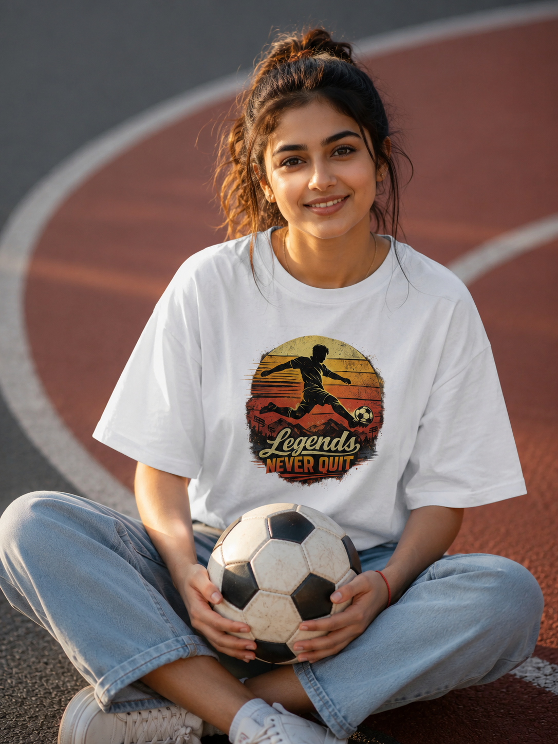 Legends Never Quit  - World Cup Football Oversized T-Shirt