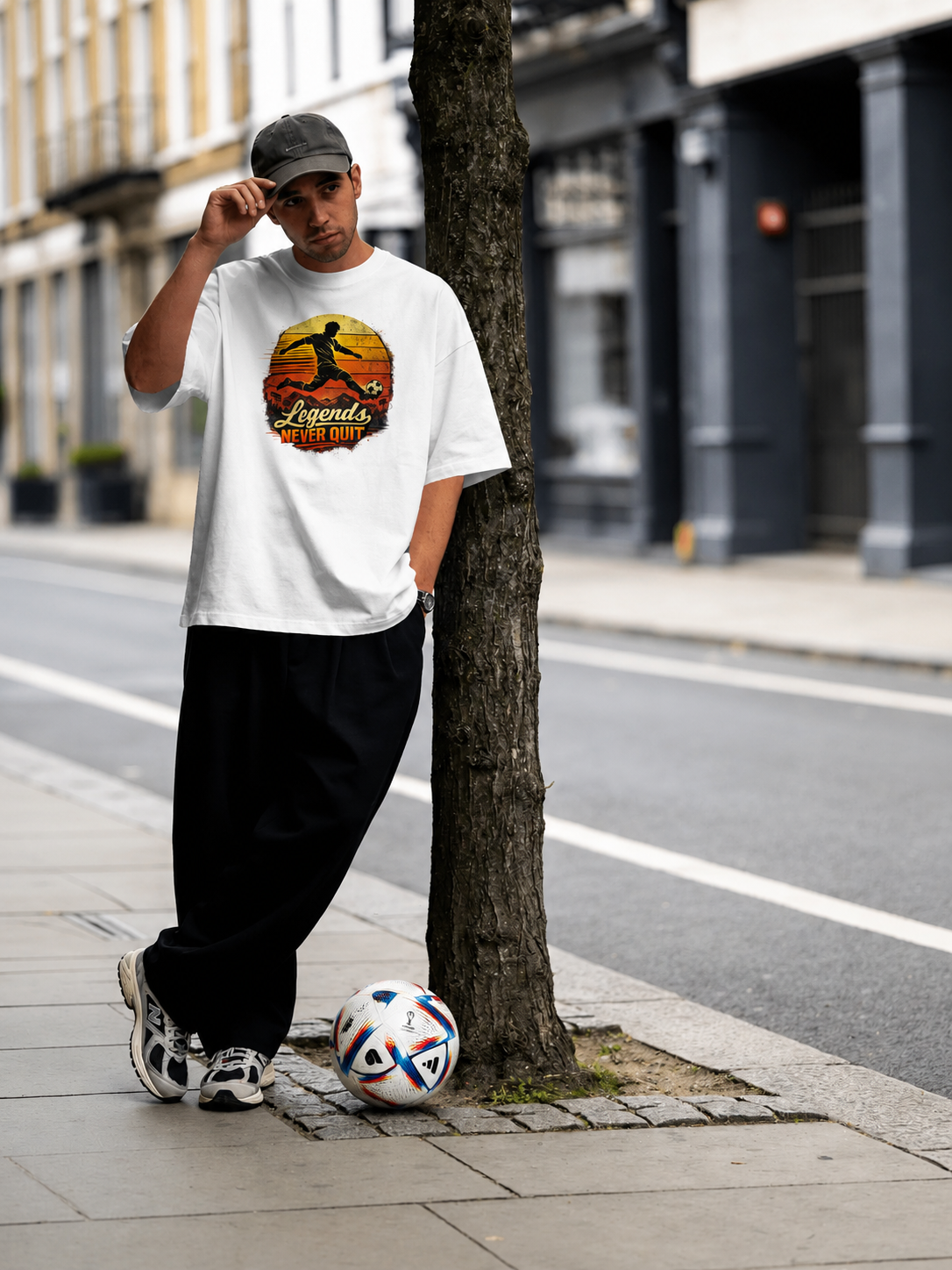 Legends Never Quit  - World Cup Football Oversized T-Shirt