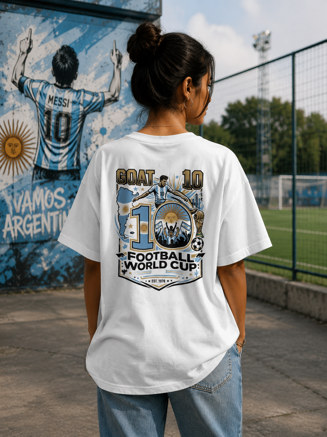 GOAT LM10 Oversized T-Shirt, Argentina Fan T-Shirt