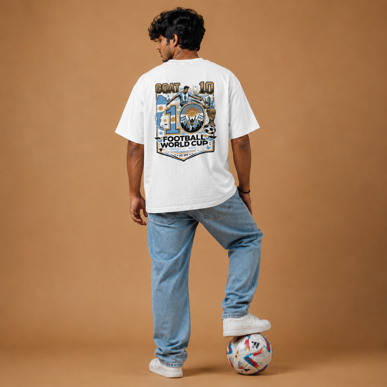 GOAT LM10 Oversized T-Shirt, Argentina Fan T-Shirt