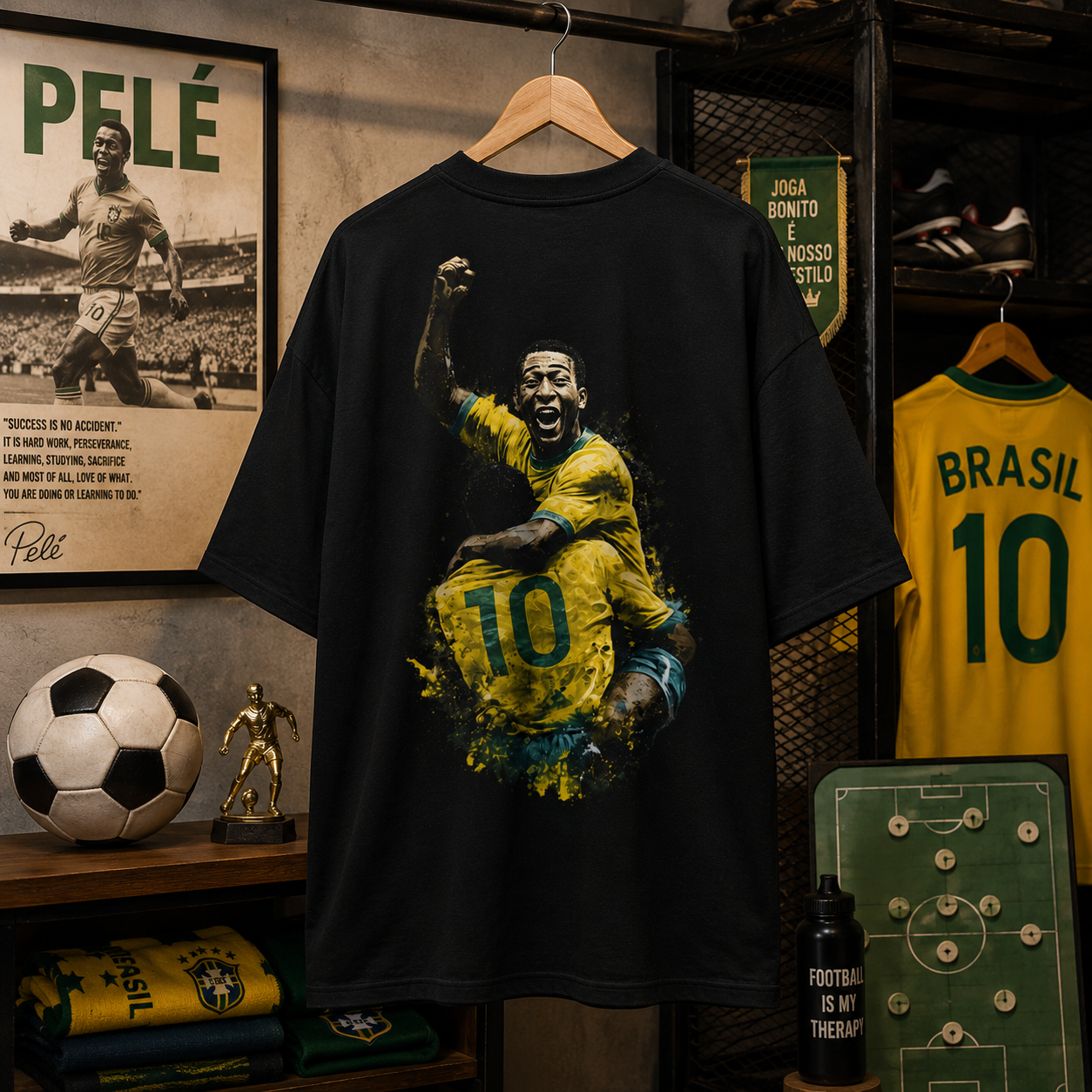 Pele Fan Oversized T-Shirt, World Cup Football T-Shirt
