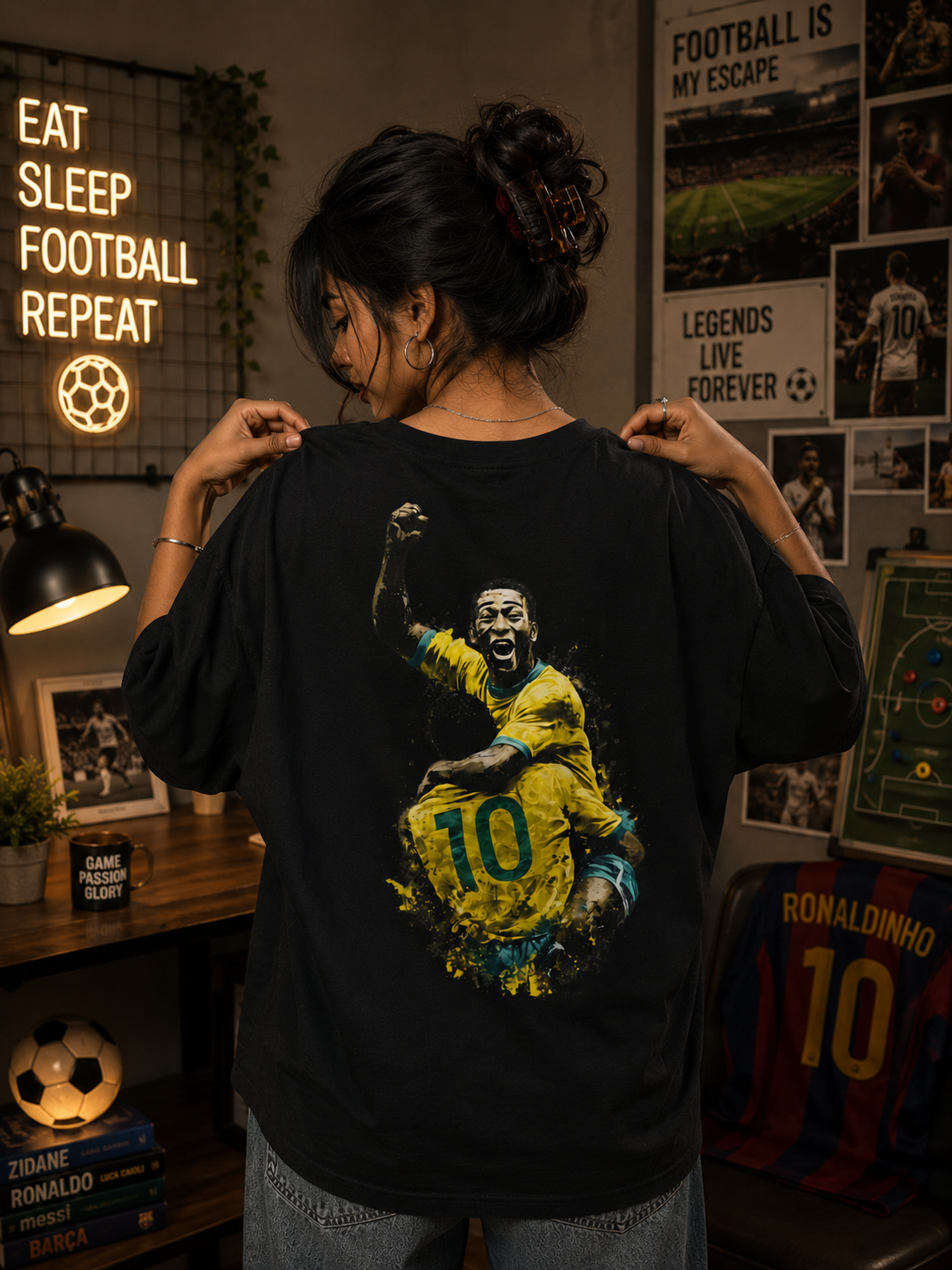 Pele Fan Oversized T-Shirt, World Cup Football T-Shirt