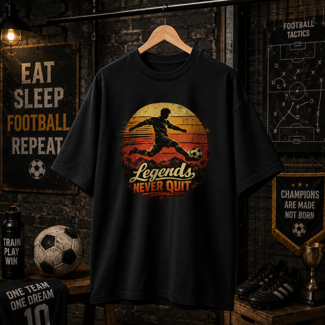 Legends Never Quit  - World Cup Football Oversized T-Shirt
