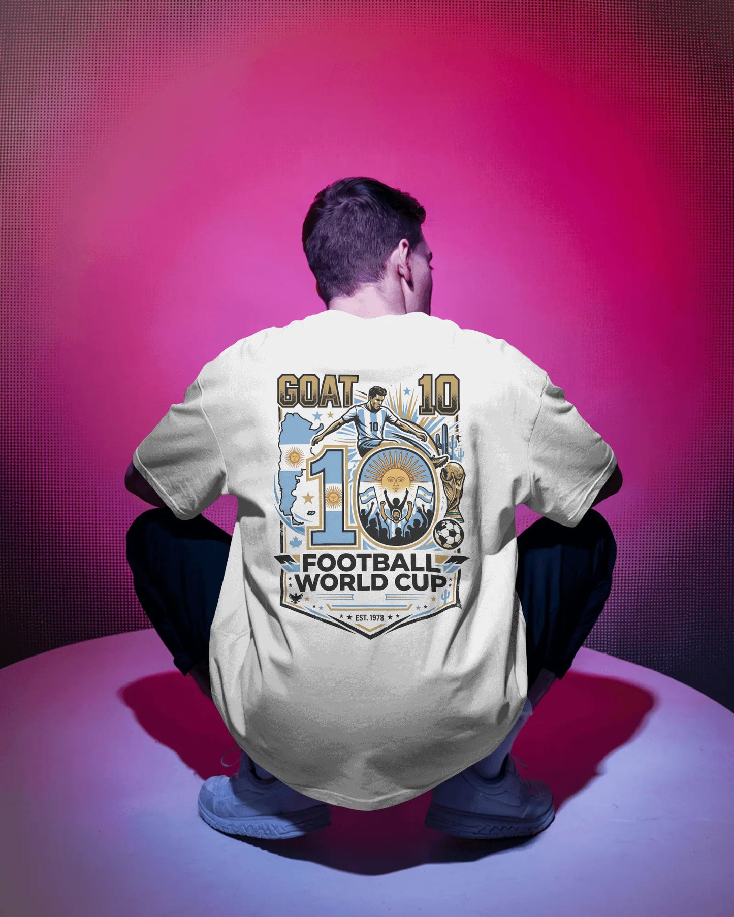 GOAT LM10 Oversized T-Shirt, Argentina Fan T-Shirt