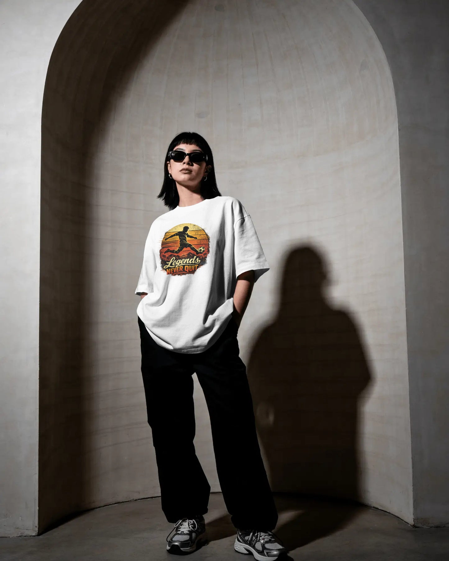 Legends Never Quit  - World Cup Football Oversized T-Shirt